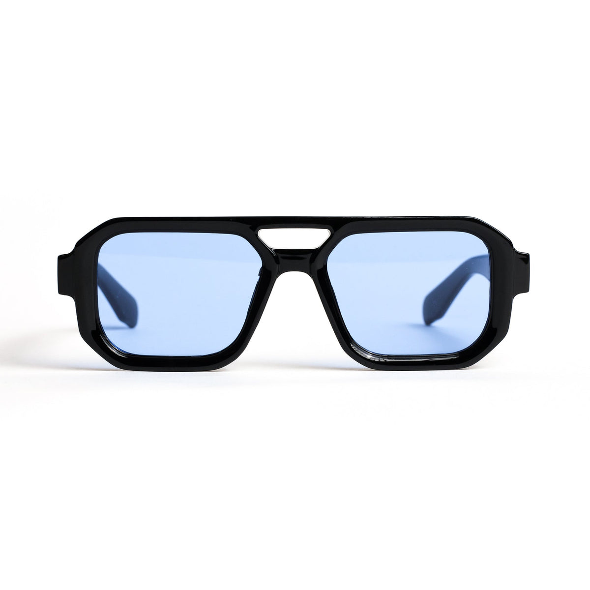 Ochelari de soare Negru cu lentile Albastru Deschis
